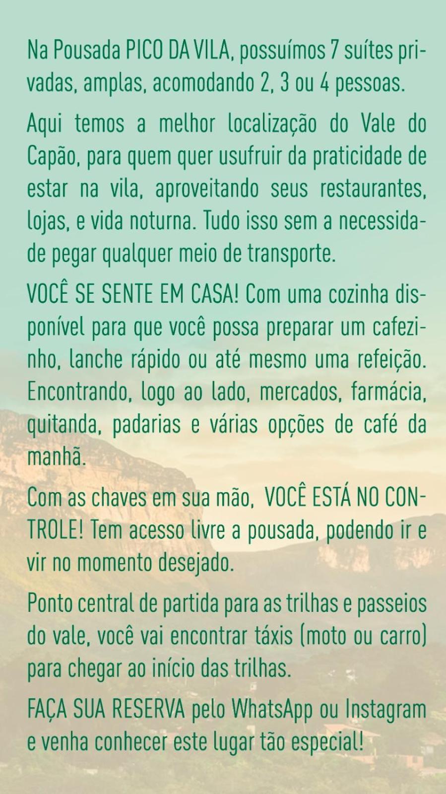 Pousada Pico Da Vila Vale do Capao Exterior photo